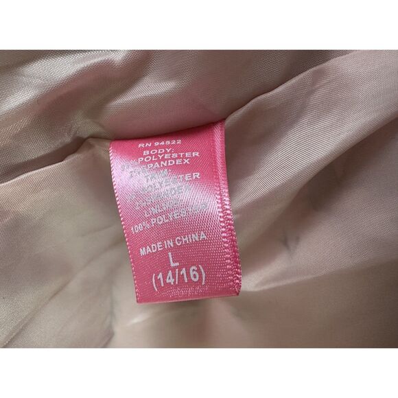 Say What Pink Satin Floral Bomber Jacket Girls size Large 14/16 - Picture 5 of 9